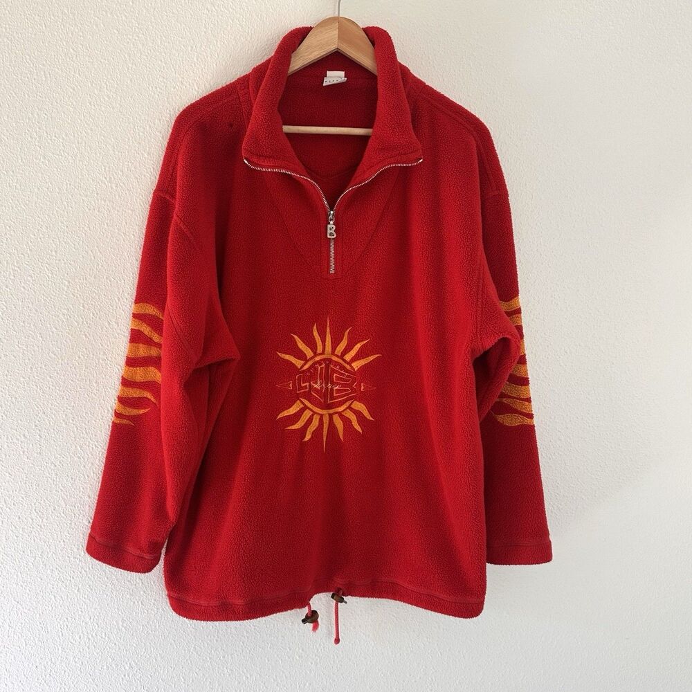 VINTAGE BOGNER SKI EMBROIDERED PATTERN 1/4 ZIP FLEECE PULLOVER MENS M? Read!